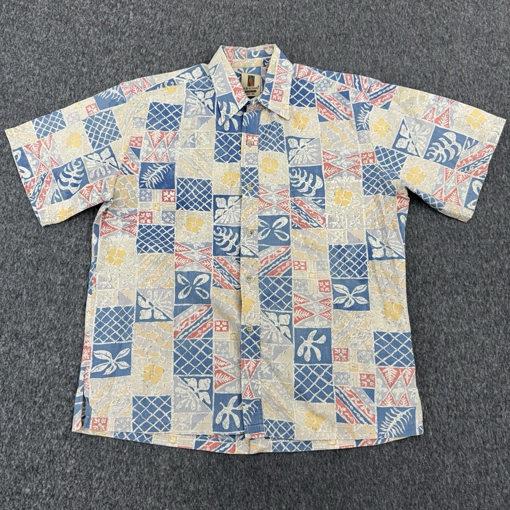 Vintage Tori Richard Hawaiian Shirt Mens M Made in Hawaii Aloha‎ Patchwork
